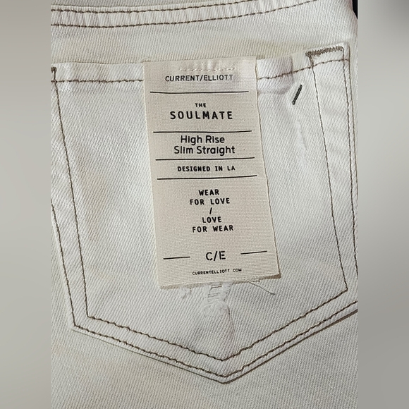 Current/Elliott Anthropologie The Soulmate High Rise Straight Leg Jeans 26 NEW - Picture 11 of 11